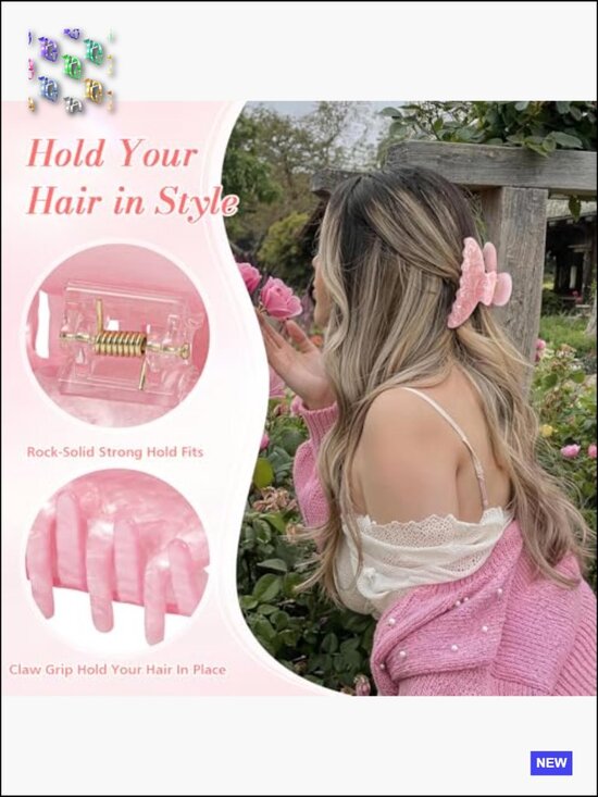 16 Pack Large Acrylic Hair Claw Clips Non-Slip for Thick Thin Hair main image 4